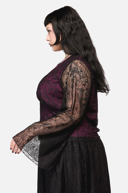 Black Friday - Curve Fiona Lace Top - black