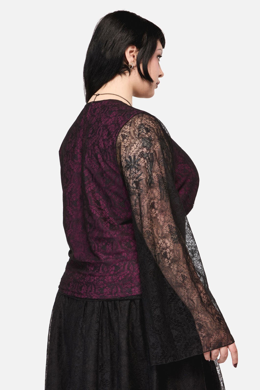 Black Friday - Curve Fiona Lace Top - black