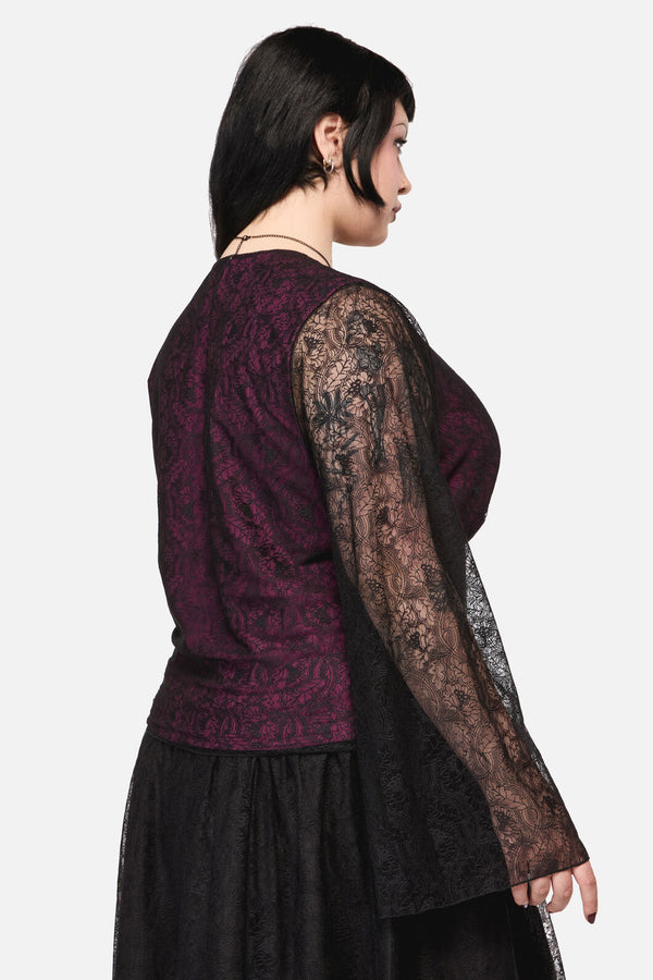 Black Friday - Curve Fiona Lace Top - black
