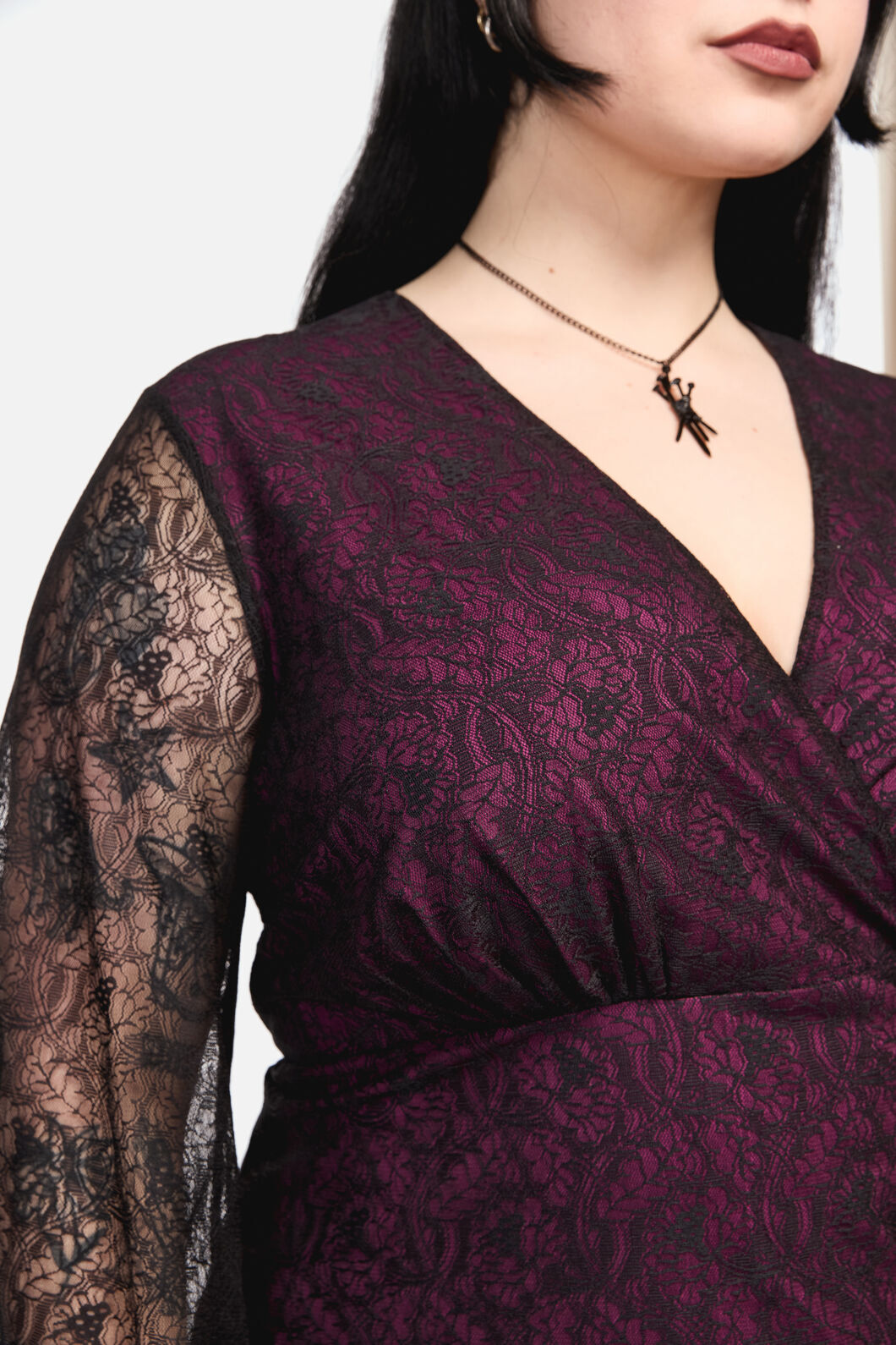 Black Friday - Curve Fiona Lace Top - black