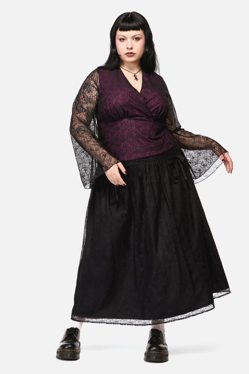 Black Friday - Curve Fiona Lace Top - black