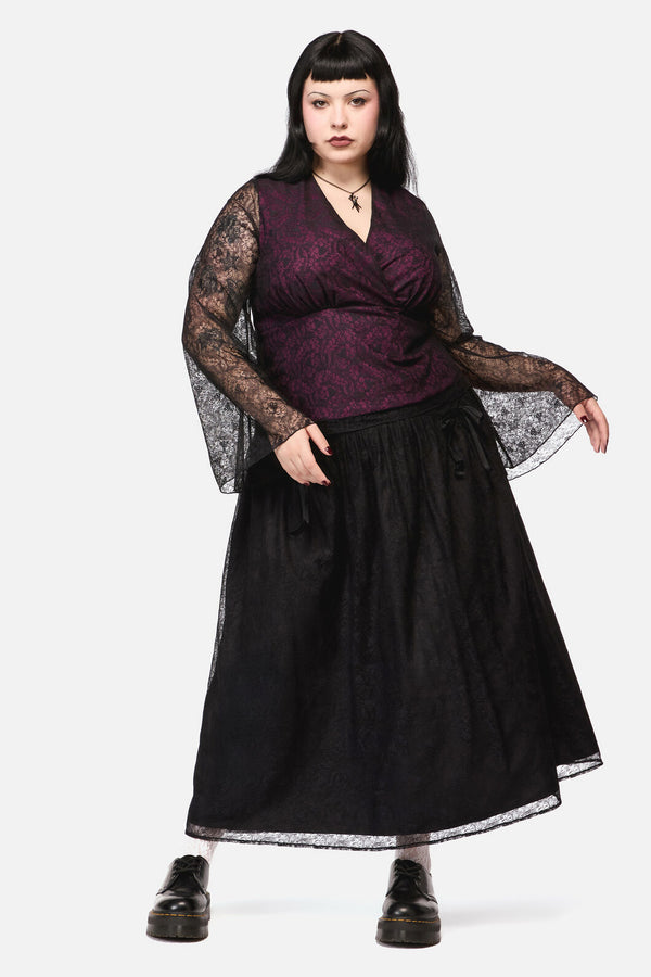 Black Friday - Curve Fiona Lace Top - black