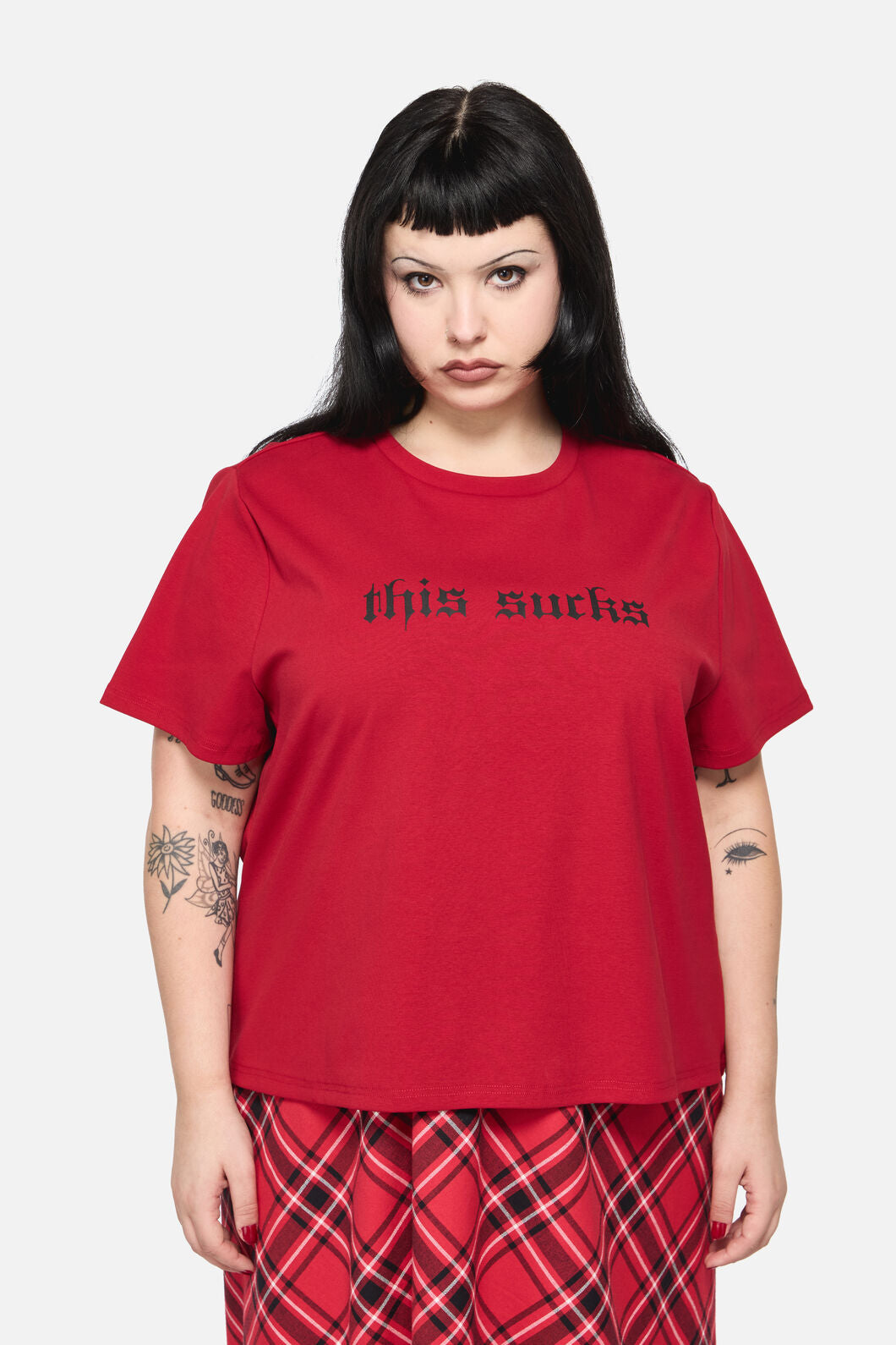 Black Friday - Curve This Sucks Goth Tee - red