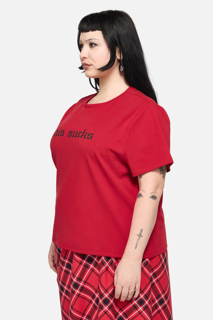 Black Friday - Curve This Sucks Goth Tee - red