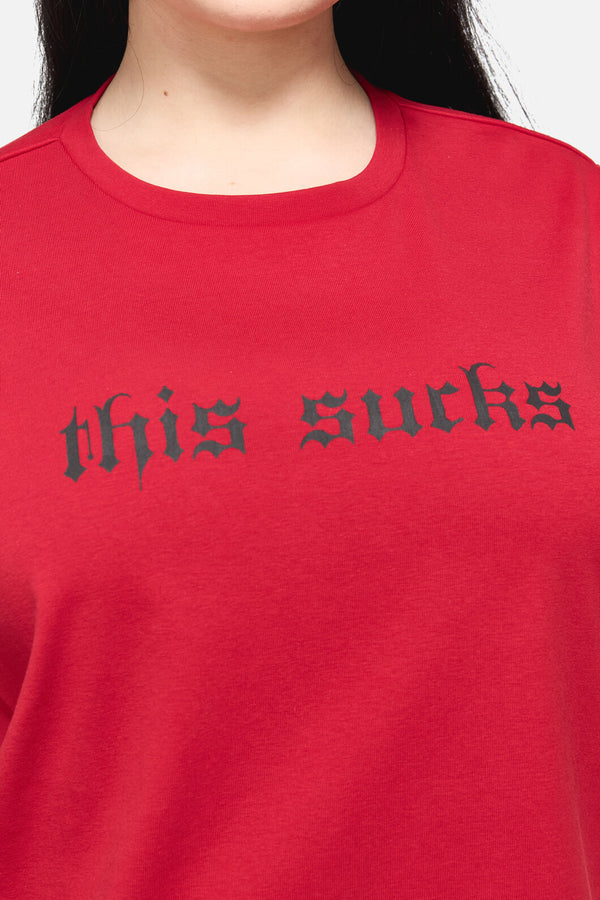 Black Friday - Curve This Sucks Goth Tee - red