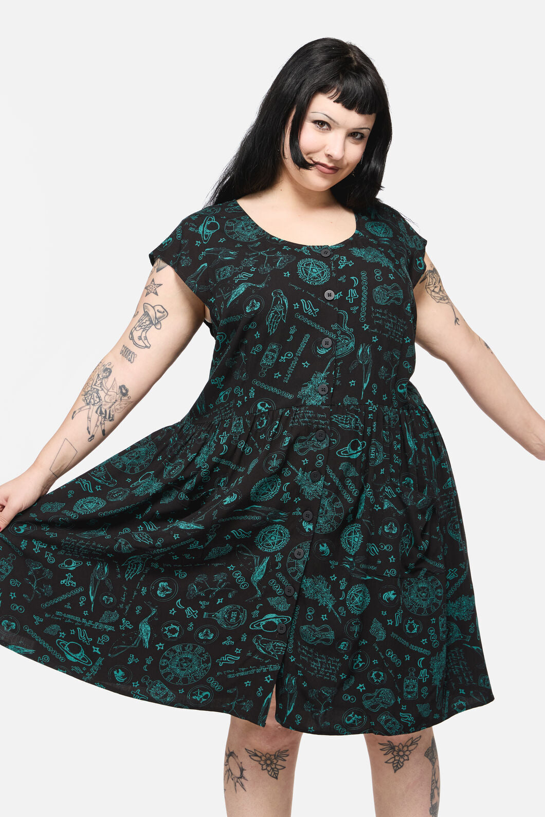 Black Friday - Curve Spellbook Goth Dress - black