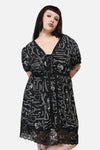 Black Friday - Curve Barbaric Print Goth Dress - black-white