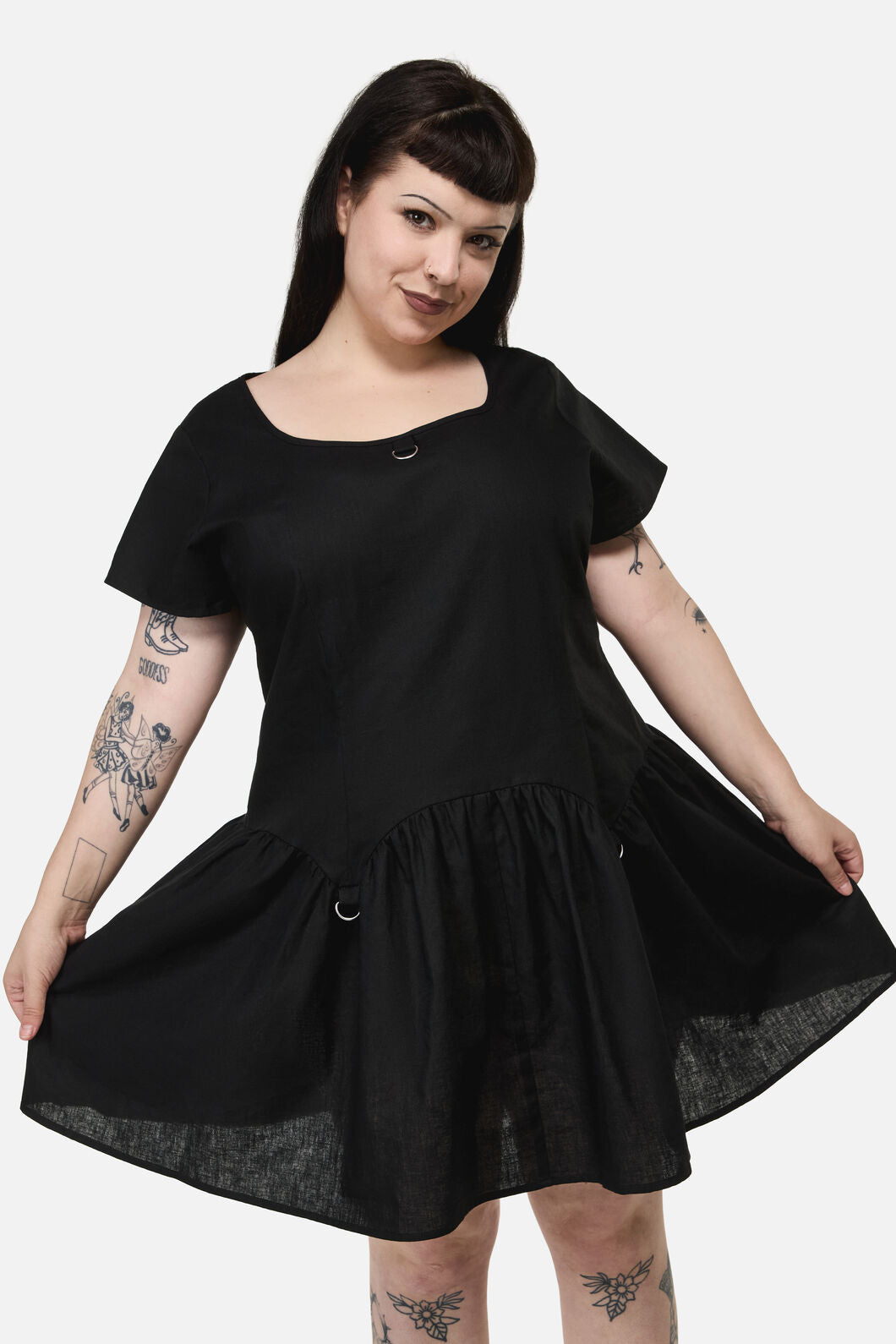 Black Friday - Curve Goodie Goth D-Ring Dress - black