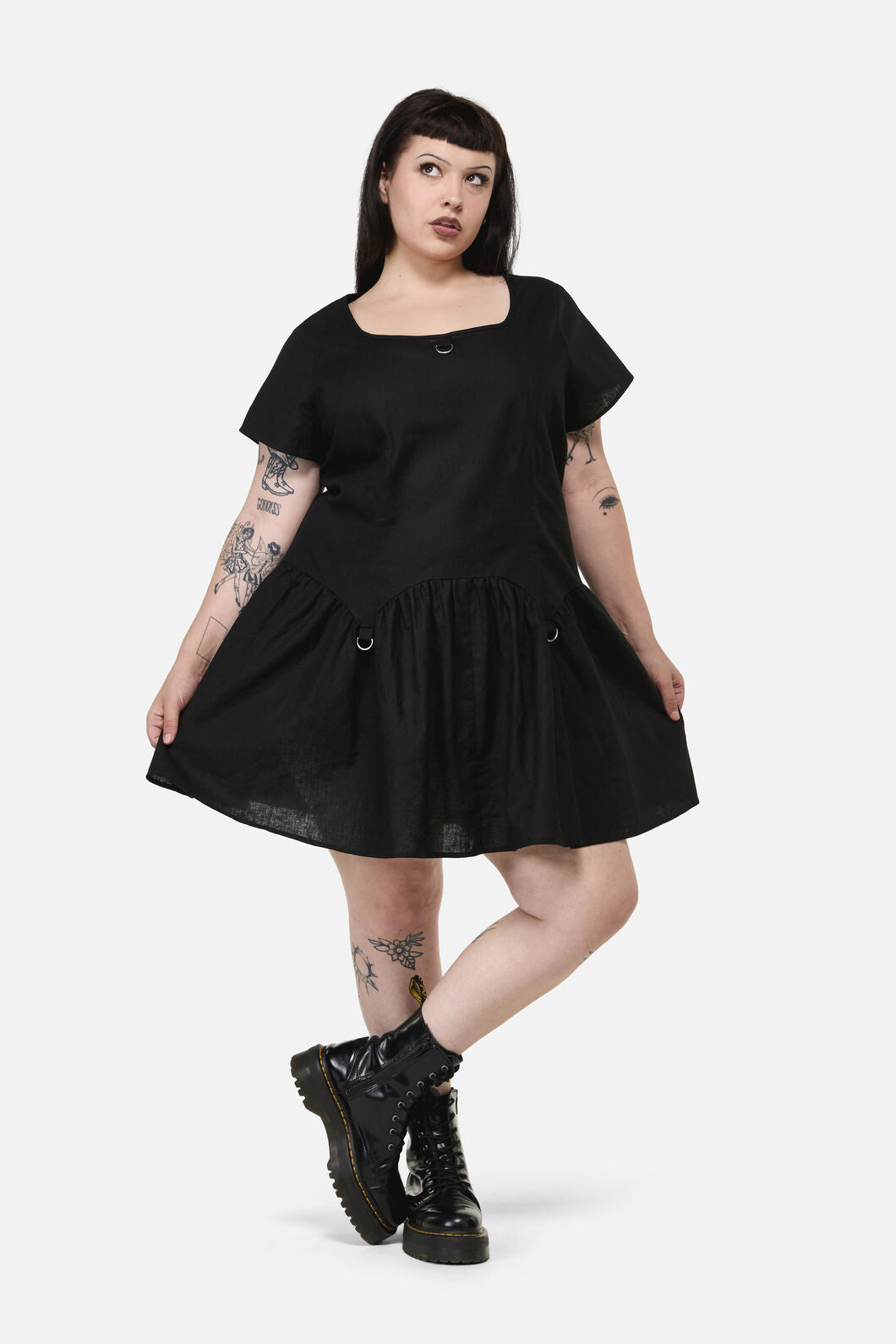 Black Friday - Curve Goodie Goth D-Ring Dress - black