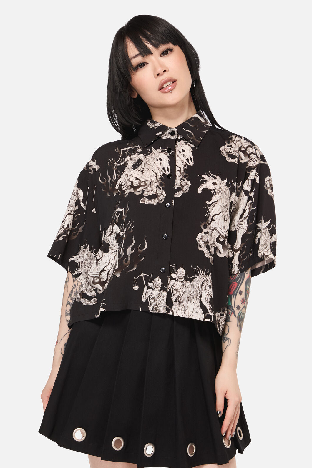 Black Friday - Apocalypse Goth Boxy Blouse - black