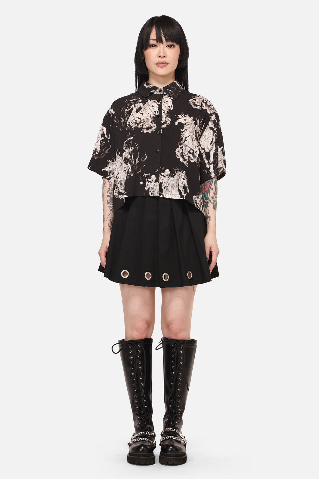 Black Friday - Apocalypse Goth Boxy Blouse - black
