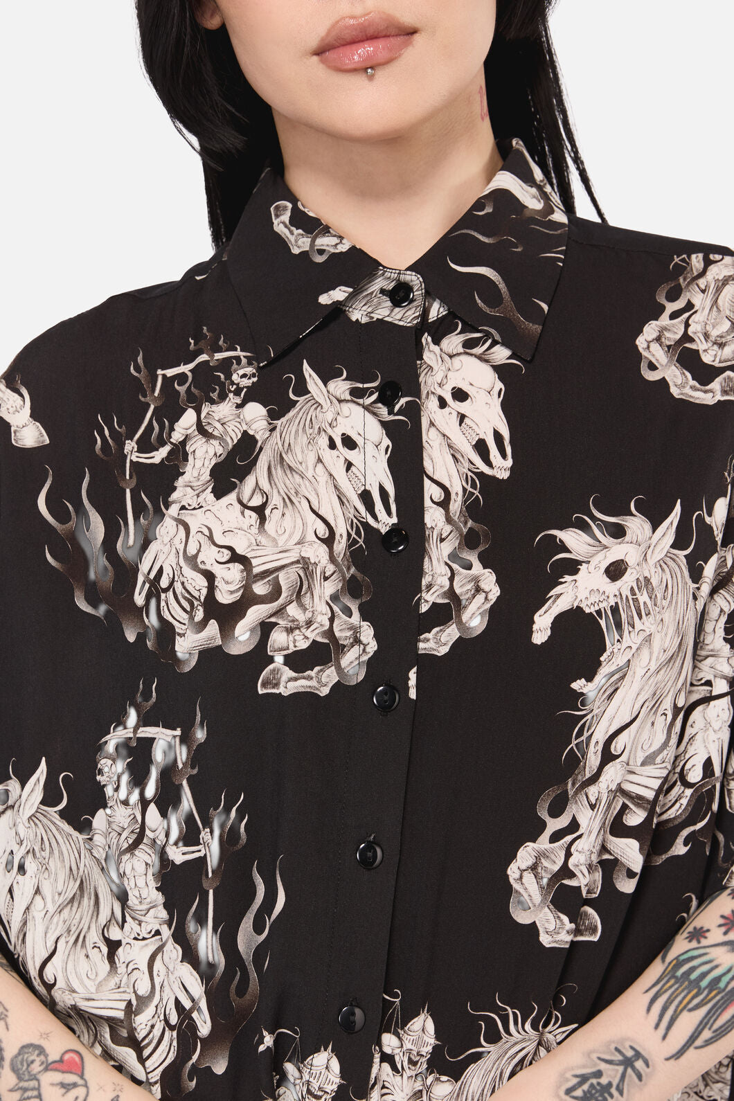 Black Friday - Apocalypse Goth Boxy Blouse - black