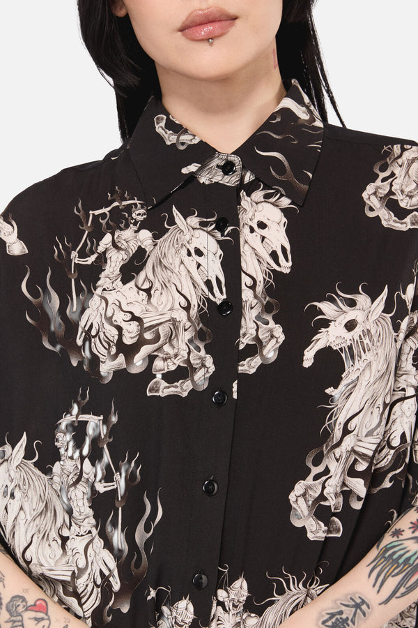 Black Friday - Apocalypse Goth Boxy Blouse - black