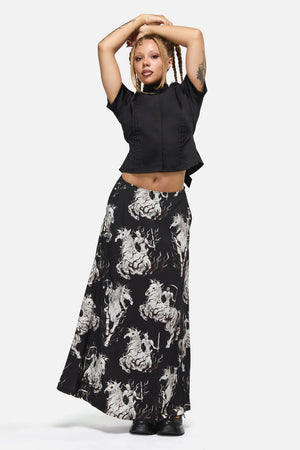 Black Friday - Apocalypse Goth Midi Skirt - black