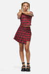 Black Friday - The End Goth Skirt - black-red