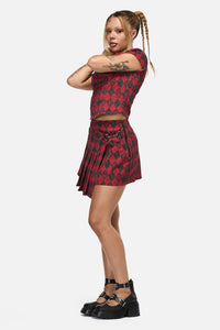 Black Friday - The End Goth Skirt - black-red