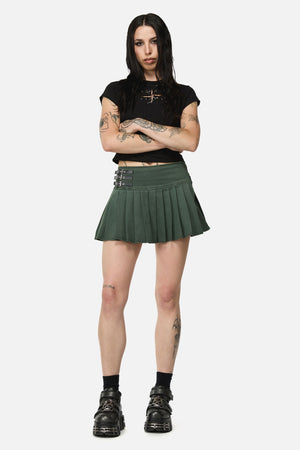 Black Friday - Pestilence Goth Trim Skort - olive