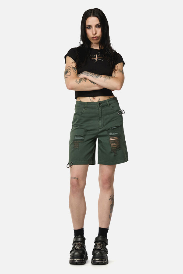 Black Friday - Pestilence Goth Trim Short - olive