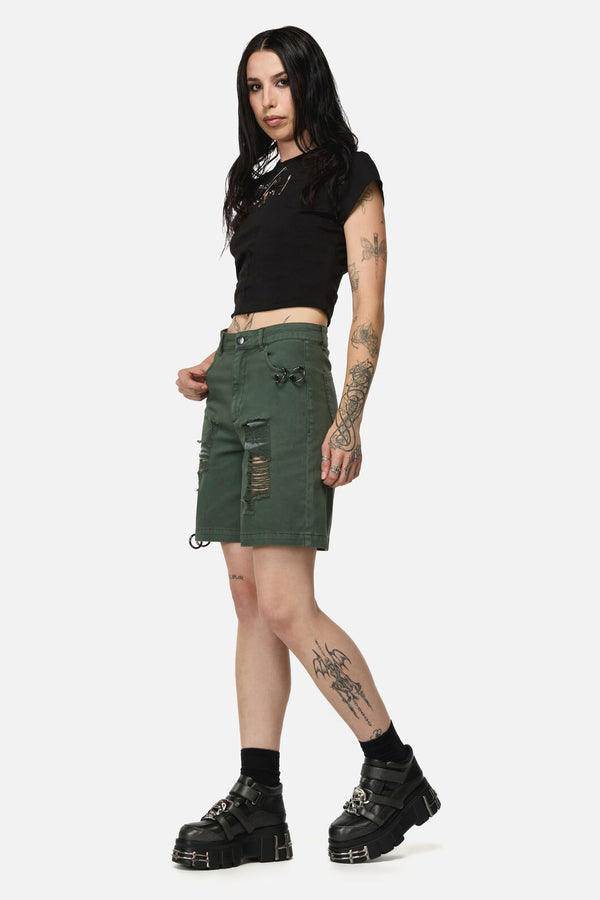 Black Friday - Pestilence Goth Trim Short - olive