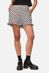 Black Friday - Glass Heart Gingham Mini Short - cream-black