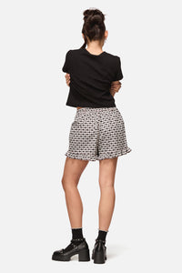 Black Friday - Glass Heart Gingham Mini Short - cream-black