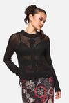 Black Friday - Crossed Distressed Goth Knit - black