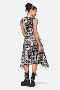 Black Friday - Crossed Midi Dress - black-white