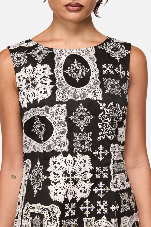 Black Friday - Crossed Midi Dress - black-white