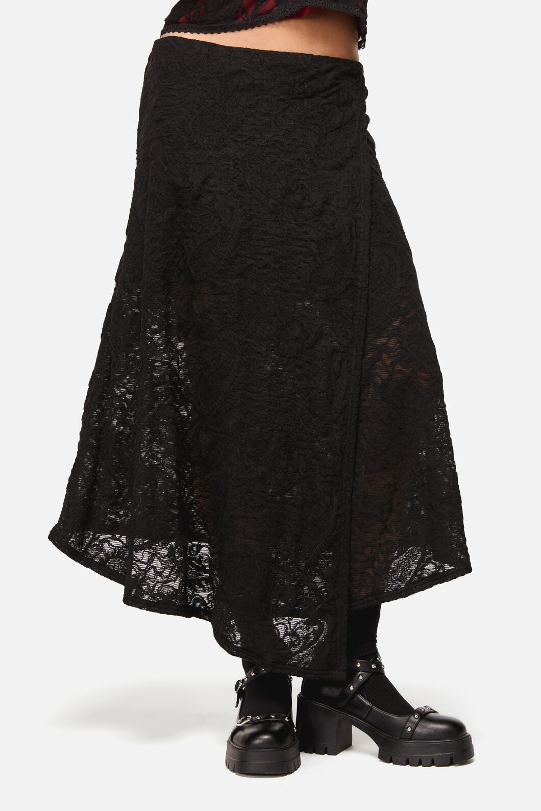 Black Friday - Altar Distressed Mesh Skirt - black