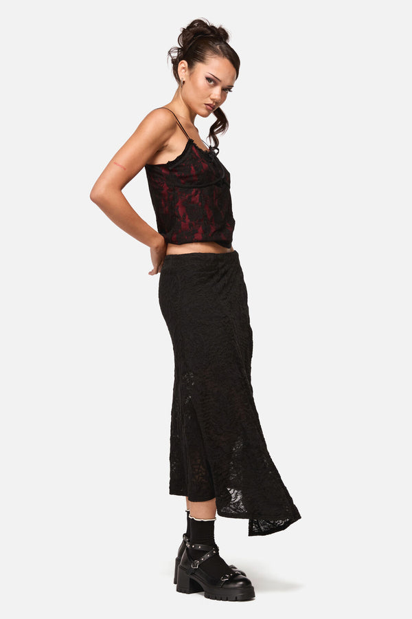 Black Friday - Altar Distressed Mesh Skirt - black