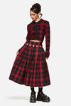 Black Friday - Suffer Punk Tartan Midi Skirt - red-black