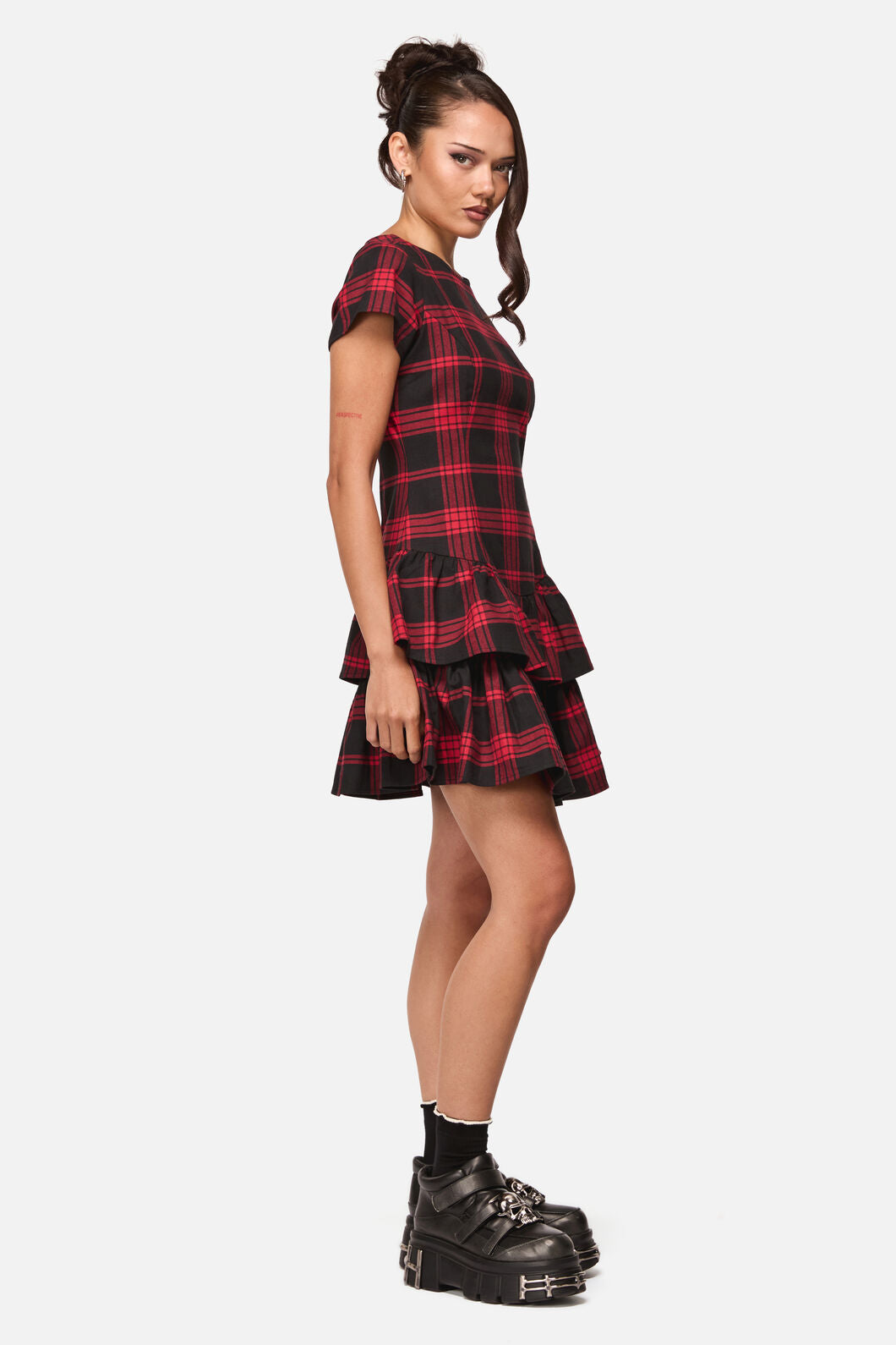 Black Friday - Suffer Punk Tartan Mini Dress - red-black