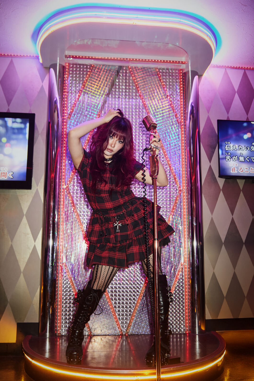 Black Friday - Suffer Punk Tartan Mini Dress - red-black