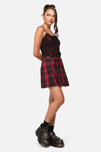 Black Friday - Suffer Tartan Skort - red-black