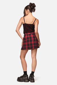 Black Friday - Suffer Tartan Skort - red-black