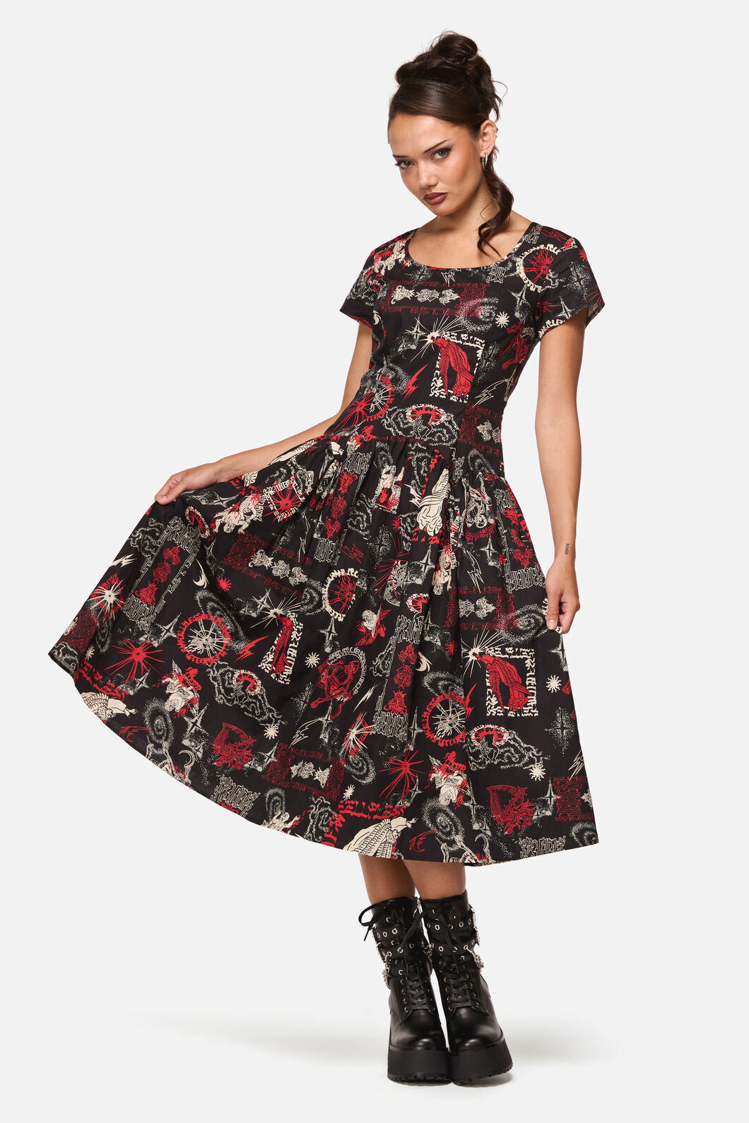 Black Friday - Purgatory Goth Midi Dress - black