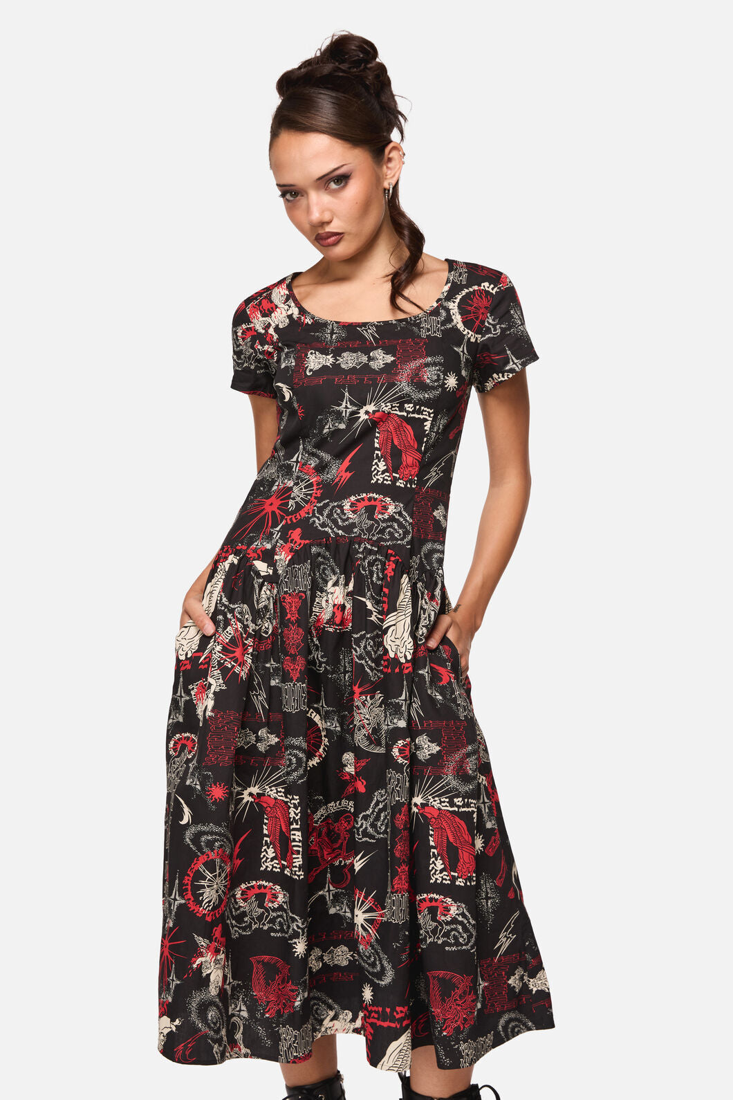 Black Friday - Purgatory Goth Midi Dress - black