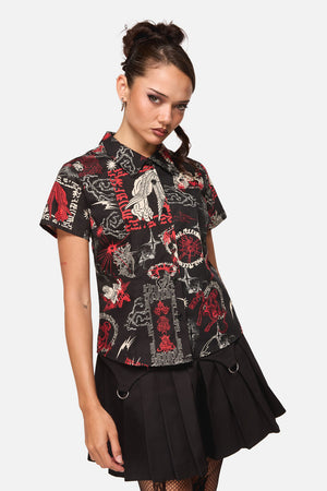 Black Friday - Purgatory Goth Blouse - black