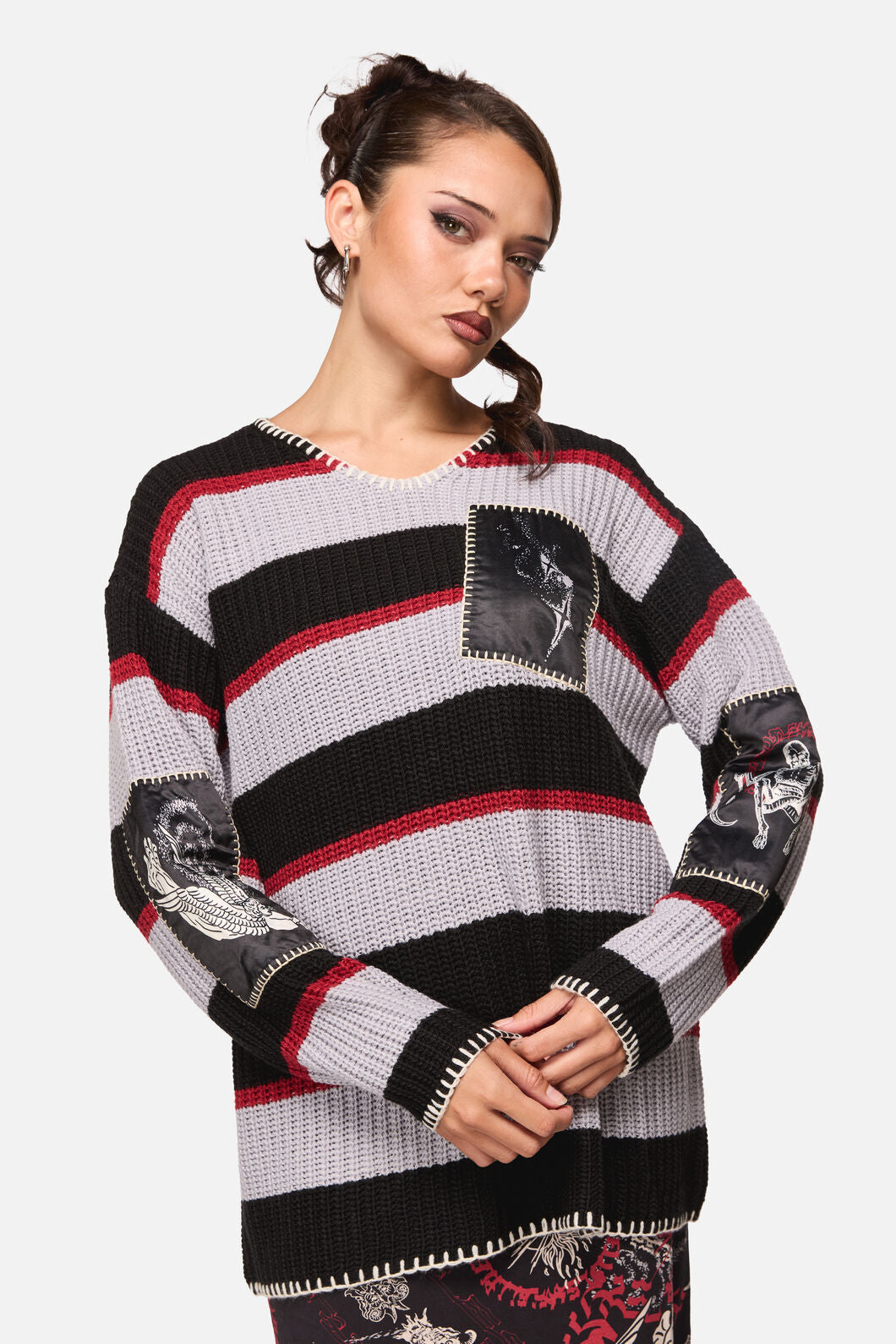 Black Friday - Afterlife Goth Oversized Knit - grey