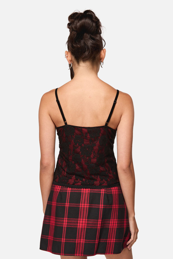 Black Friday - Suffer Lace Tank Top - red-black