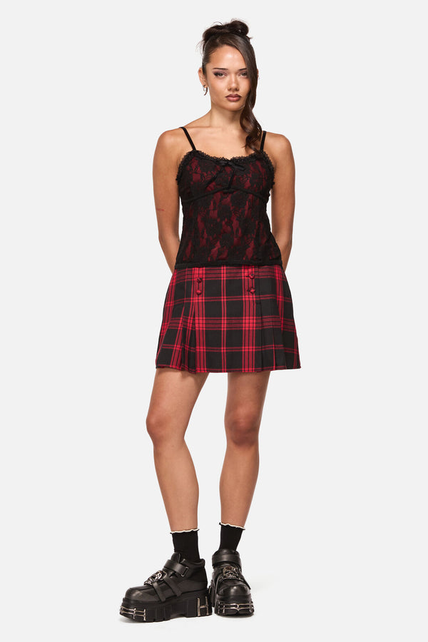 Black Friday - Suffer Lace Tank Top - red-black