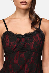 Black Friday - Suffer Lace Tank Top - red-black