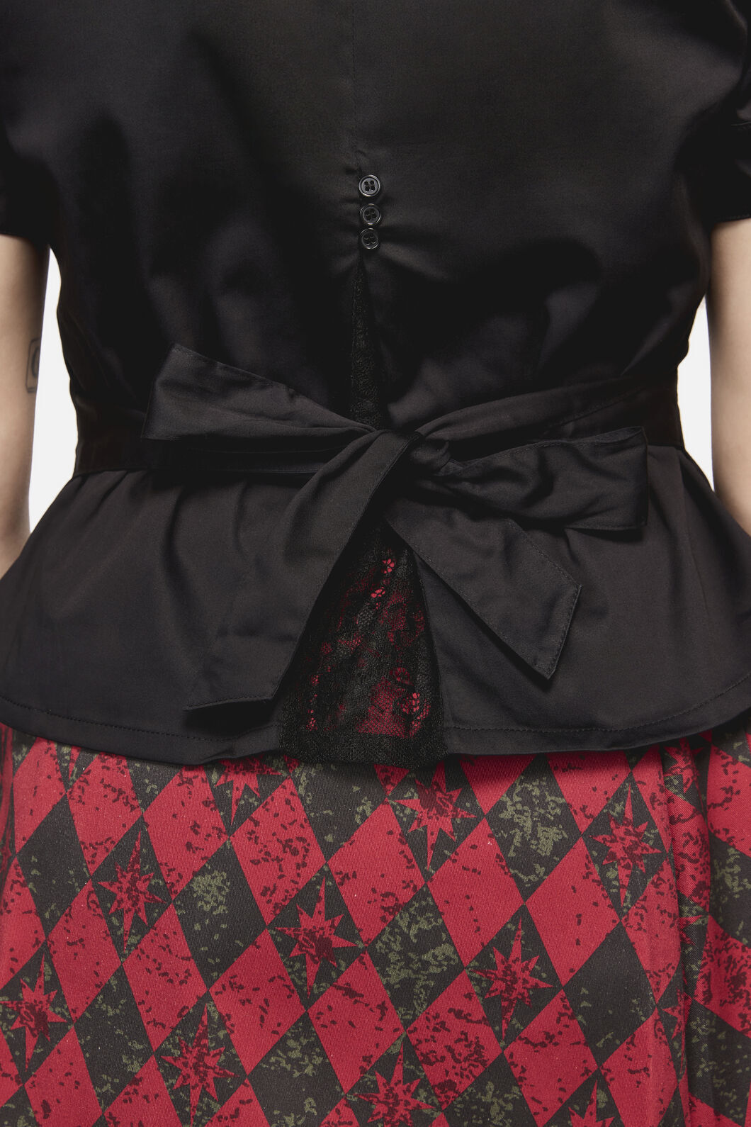 Black Friday - Dystopia Lace Trim Blouse - black