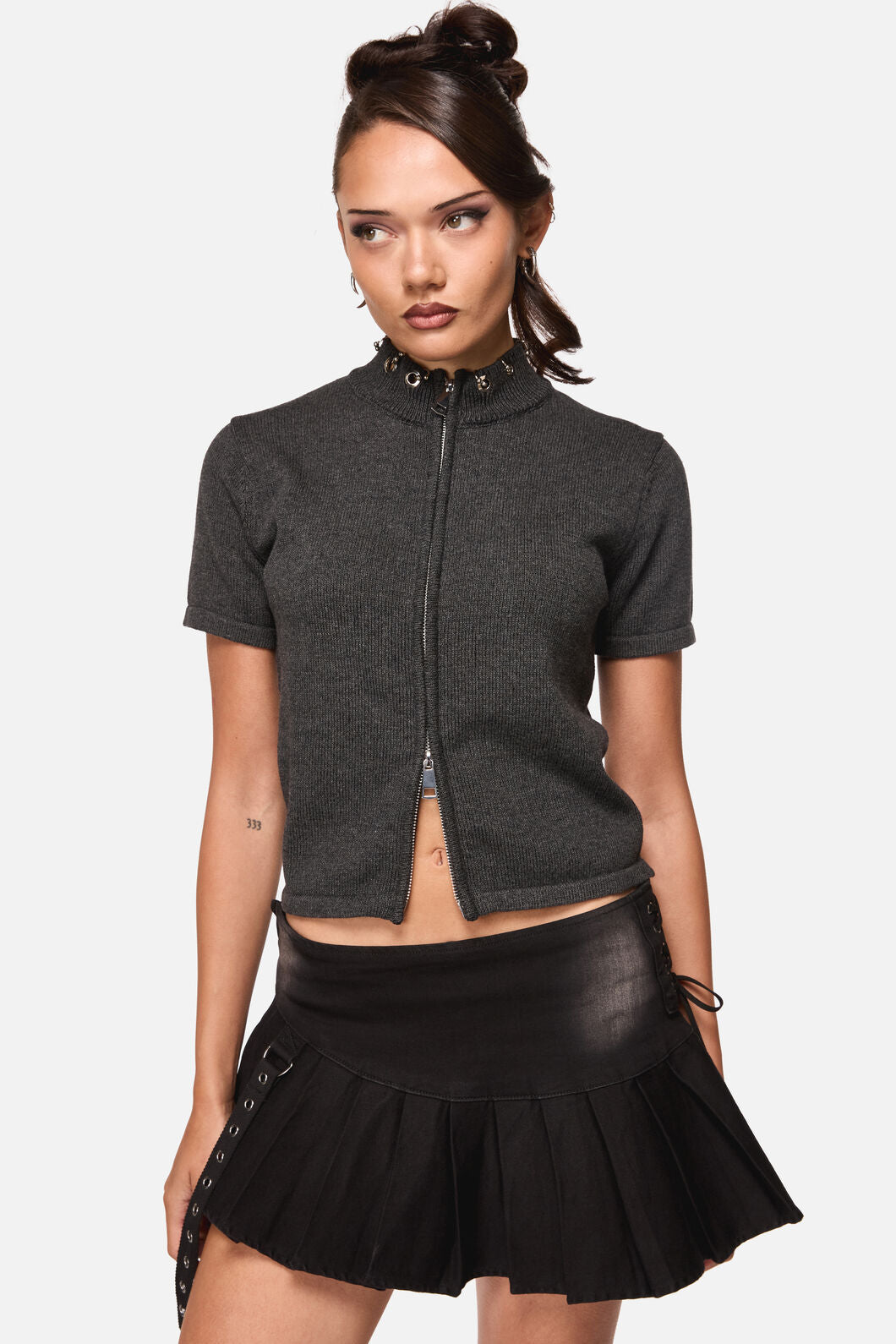 Black Friday - Afterlife Goth Zip Cardi - grey