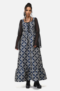 Black Friday - Dame Brocade Gown - navy