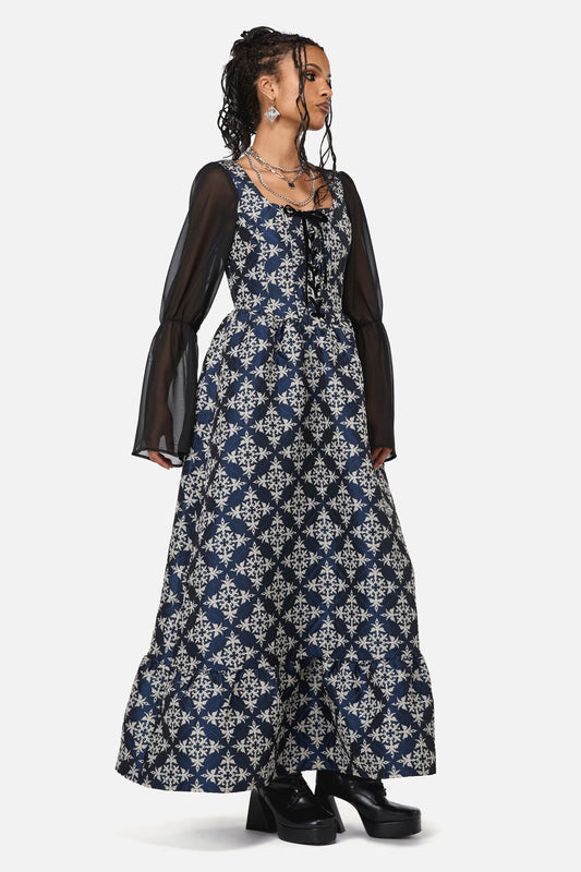 Black Friday - Dame Brocade Gown - navy