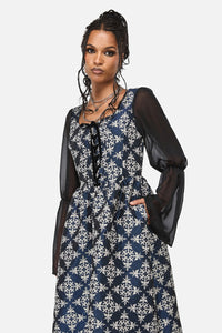 Black Friday - Dame Brocade Gown - navy