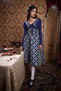 Black Friday - Dame Brocade Skirt - navy