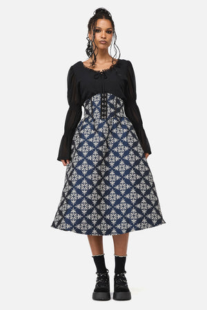 Black Friday - Dame Brocade Skirt - navy