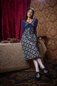 Black Friday - Dame Brocade Skirt - navy